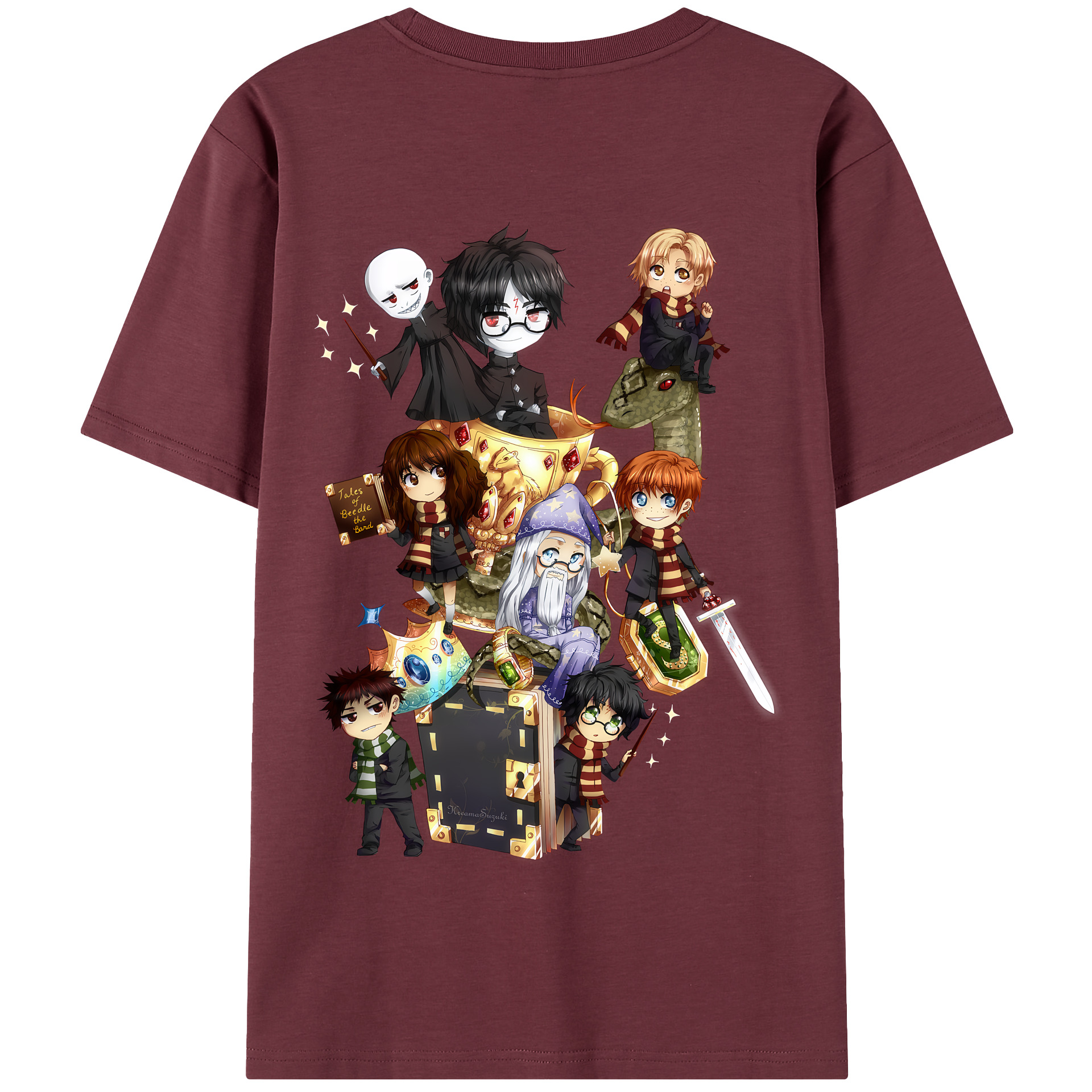 （画像用） Harry Potter ハリー・ポッターシリーズ 綿100％半袖Tシャツ（背面プリント）